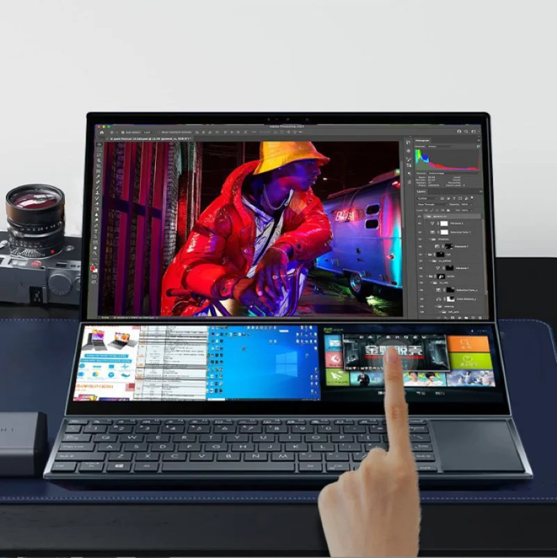 Dual Screen Gaming Laptop 16″ IPS + 14” Touch Intel Core I9-10885H Max 64GB 4TB SSD Slim Notebook Windows 11 English US/UK